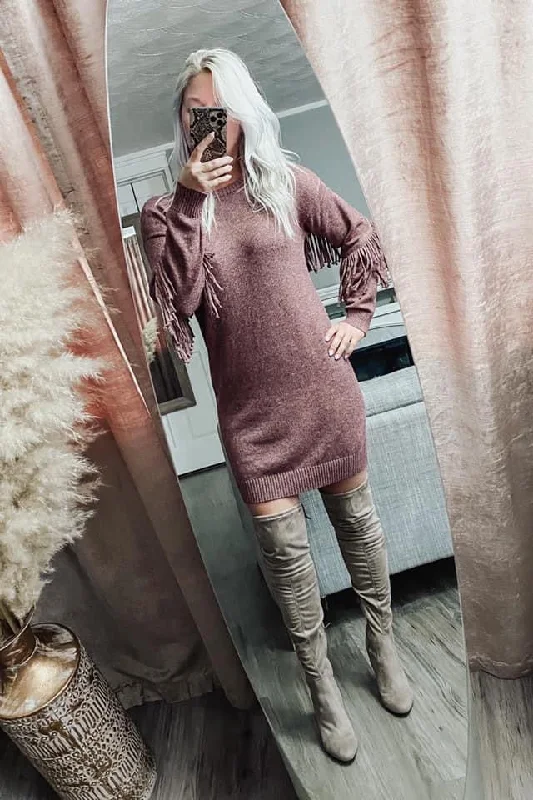 Sawyer Sweater Dress Notch Collar Peter Pan Collar Cowl Neck