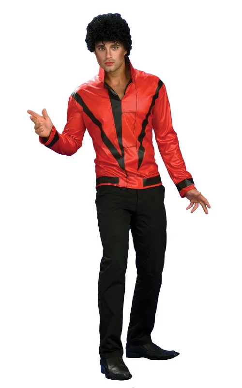 Michael Jackson Thriller Red Jacket Adt A-Line Jacket Boat Neck Shawl Collar