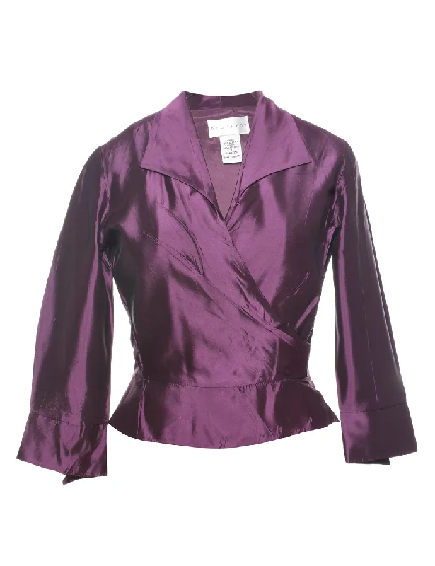 Plum Evening Jacket - M Jersey Jacket Tulle Jacket Batik Jacket