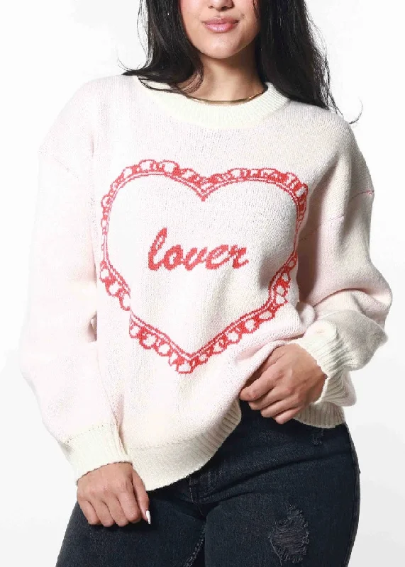 Oversized 'Lover' Sweater Satin Blend Silk Blend Wool Blend