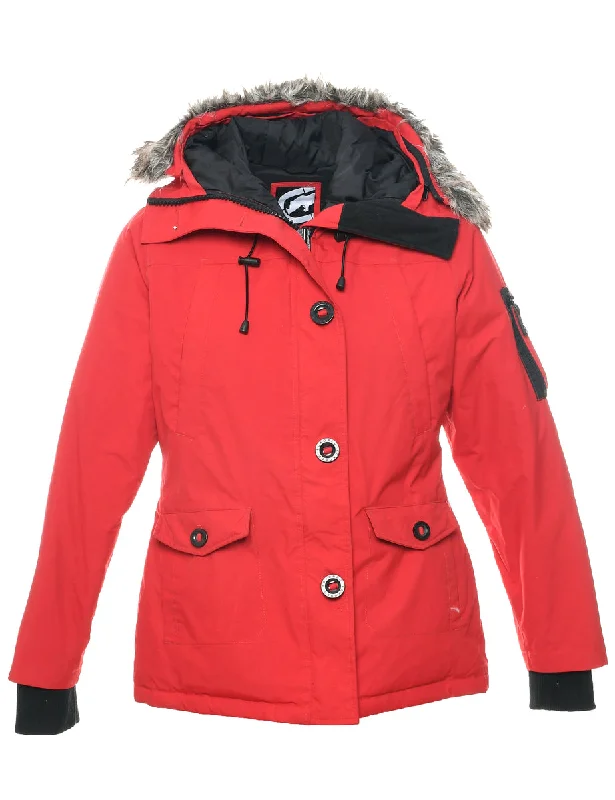 Red Ski Jacket - S Insulated Jacket Fitted Jacket Loose Jacket