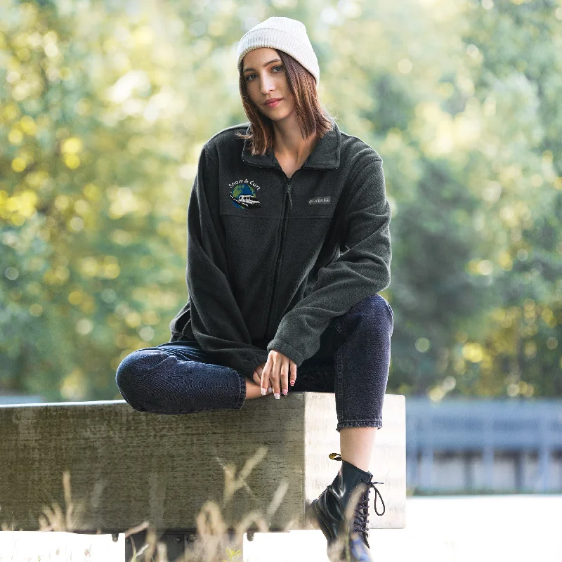 Unisex Columbia fleece jacket Appliqued Jacket Beaded Jacket Sequined Jacket