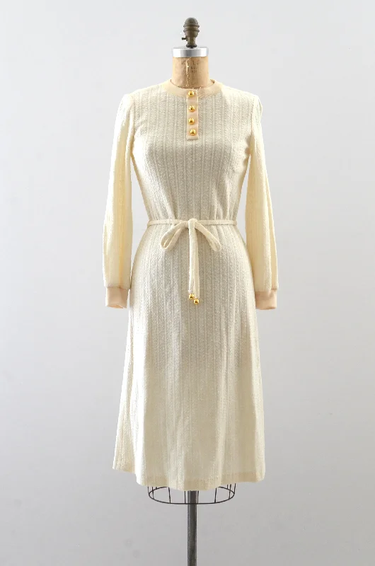 Vintage 1960's Sweater Dress Boat Neck Shawl Collar Notched Collar