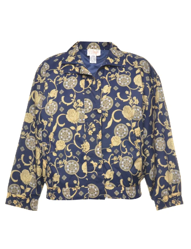 Petites Floral Pattern Jacket - M Print Jacket Jacquard Jacket Patchwork Jacket