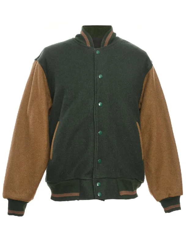 Popper Front Team Jacket - M Knit Fabric Woven Fabric Fleece Fabric
