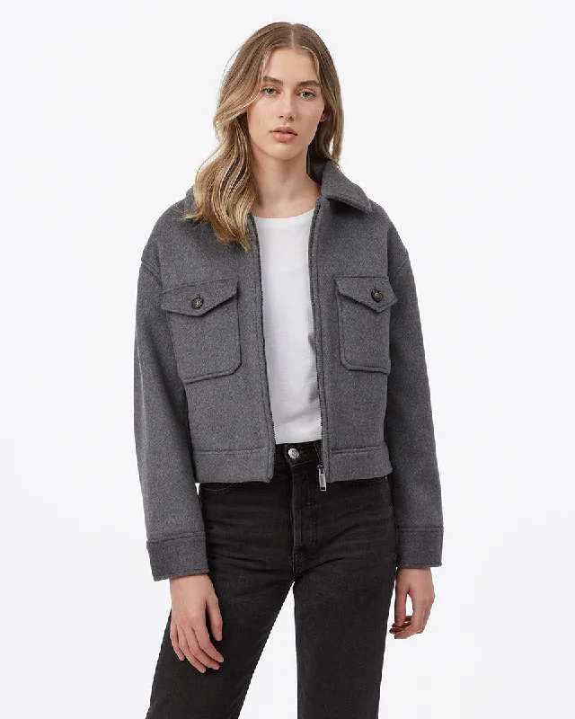 Wool Short Utility Jacket Appliqued Jacket Beaded Jacket Sequined Jacket
