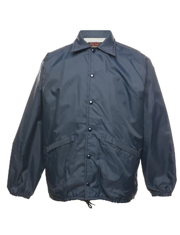 Pla-Jac Navy Nylon Jacket - M Satin Jacket Silk Jacket Chiffon Jacket