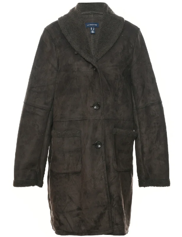 Single Breasted Shearling Jacket - L Anorak Shell Jacket Lightweight Jacket