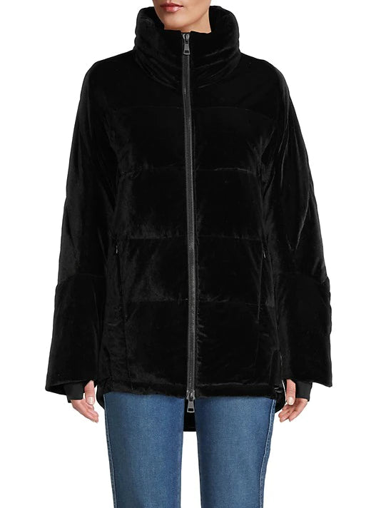 Badgley Mischka Zip Up Jacket - Black Cotton Fabric Linen Fabric Terry Fabric