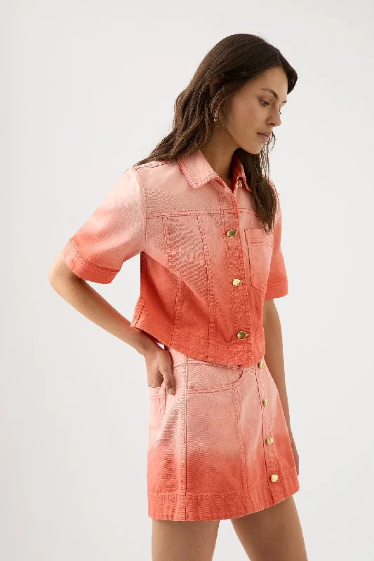 Ember Ombre Denim Mini Skirt linen skirt light