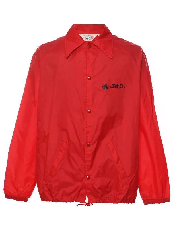 Red Printed Grand Champion Coach Jacket - XL Ribbed Jacket Pleated Jacket Ruffled Jacket