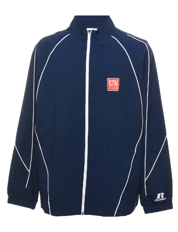 Russell Athletic Nylon Navy Jacket - L Wool Jacket Cashmere Jacket Tweed Jacket