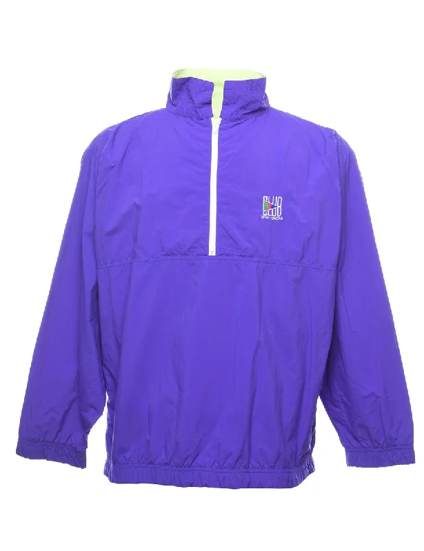 Quarter-Zip Purple Nylon Jacket - S Herringbone Jacket Houndstooth Jacket Plaid Jacket