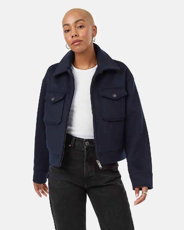 Wool Short Utility Jacket Wool Jacket Cashmere Jacket Tweed Jacket