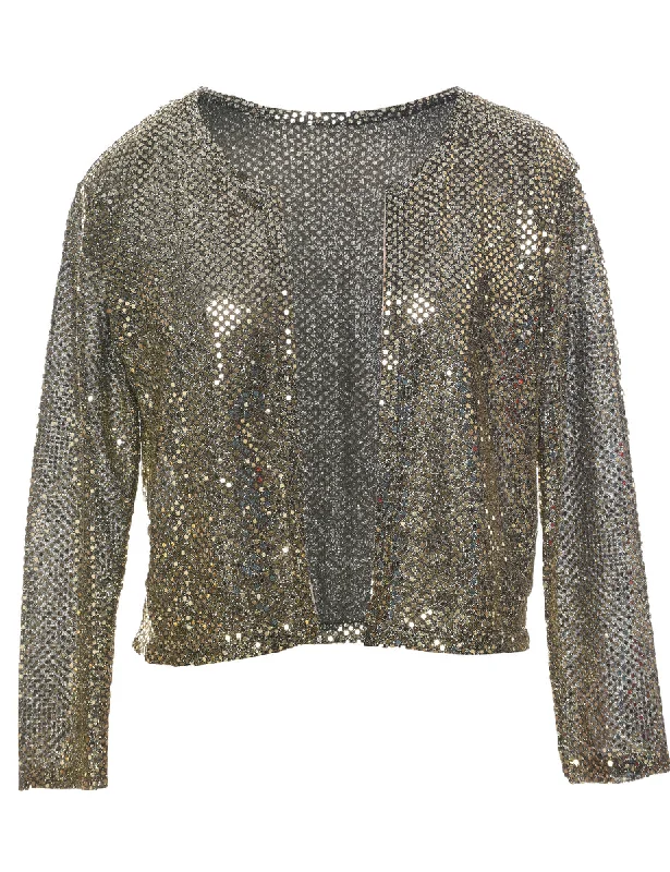 Sequined Evening Jacket - M Appliqued Jacket Beaded Jacket Sequined Jacket