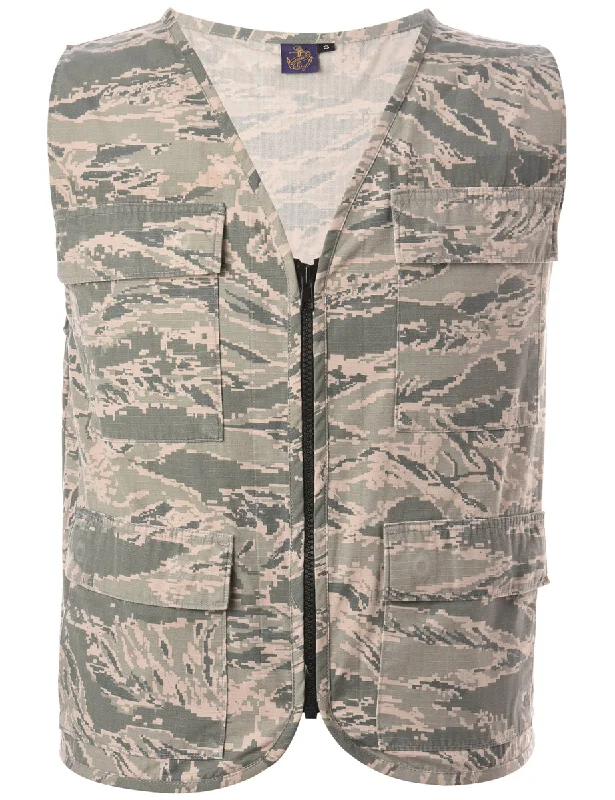 Reworked Jeff Camo Fisherman Jacket - S Collared Jacket Crew Neck Jacket Turtle Neck Jacket