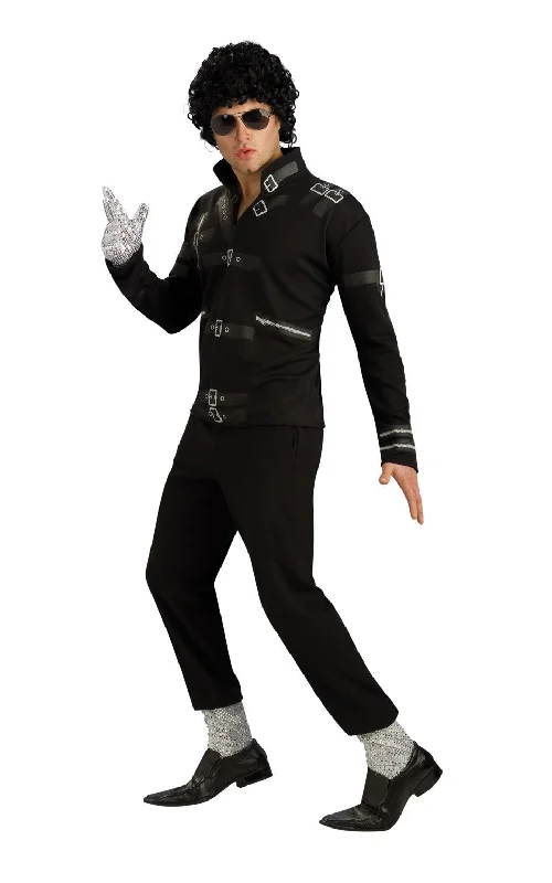Michael Jackson Bad Black Buckle Jacket Adult Snapped Jacket Toggled Jacket Drawstring Jacket