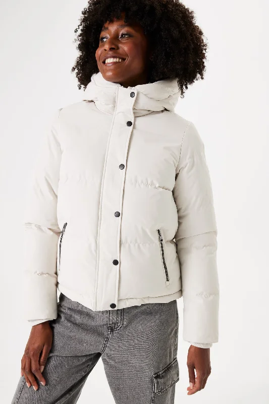 PUFFER JACKET OFF WHITE Knit Jacket Woven Jacket Fleece Jacket