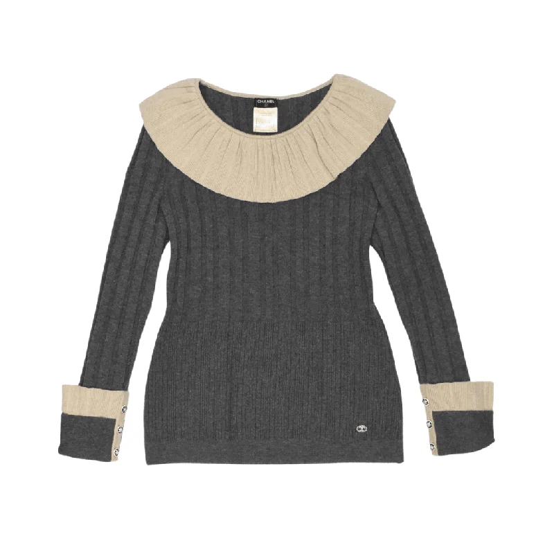 Chanel Sweater - Women's 38 Knit Fabric Woven Fabric Fleece Fabric