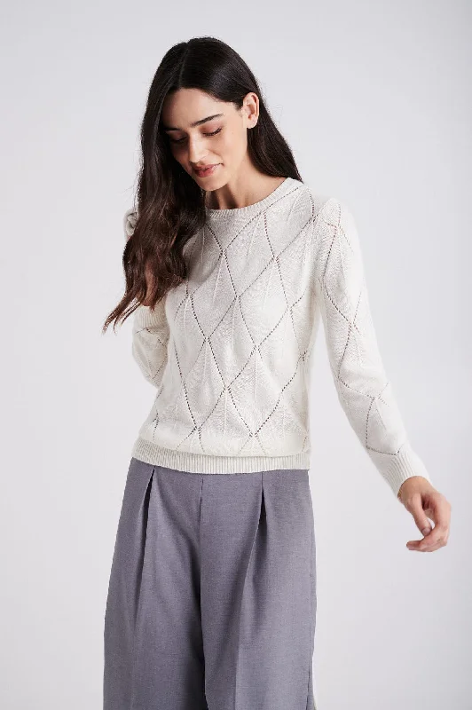 Round neckline with fancy stitch sweater Cotton Fabric Linen Fabric Terry Fabric