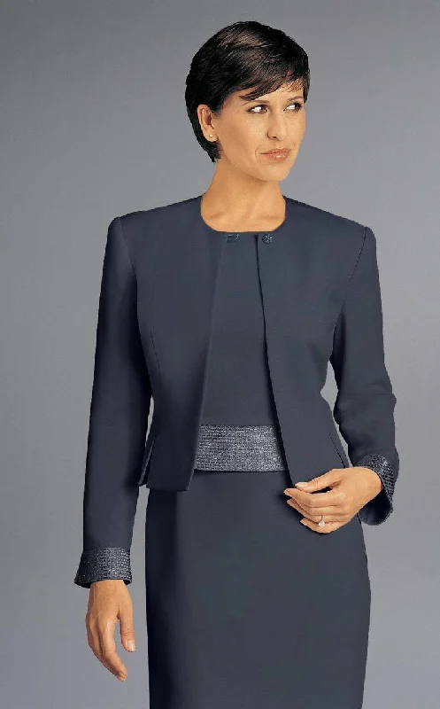 Alexander by Daymor - Jewel Dress with Ornate Cuffed Jacket 702109 Nylon Jacket Polyester Jacket Spandex Jacket