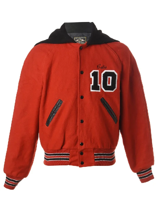 Popper Front Team Jacket - M Zippered Front Buttoned Front Snap Front