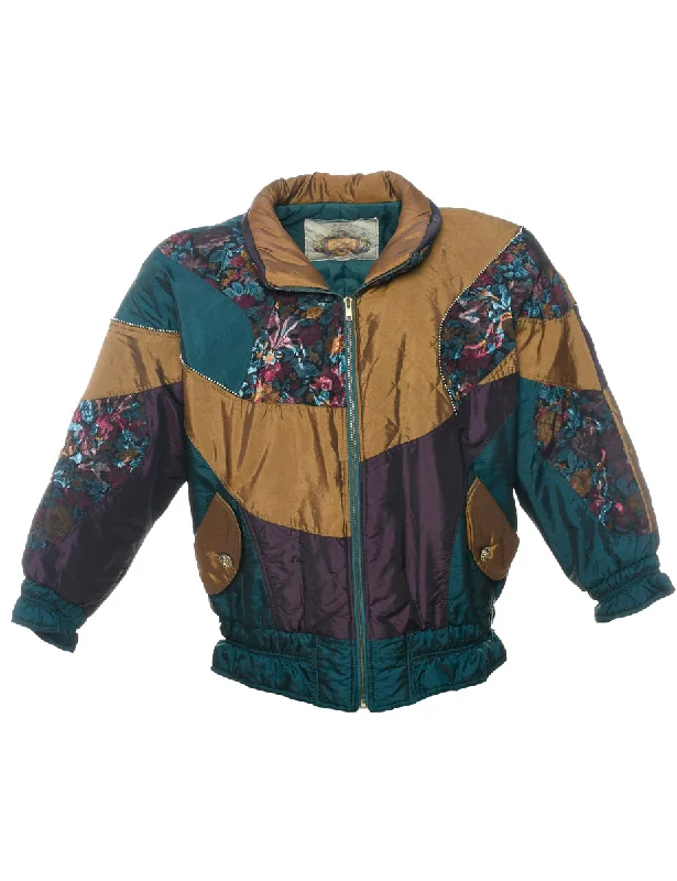 Patchwork Ski Jacket - S Cotton Jacket Linen Jacket Terry Jacket