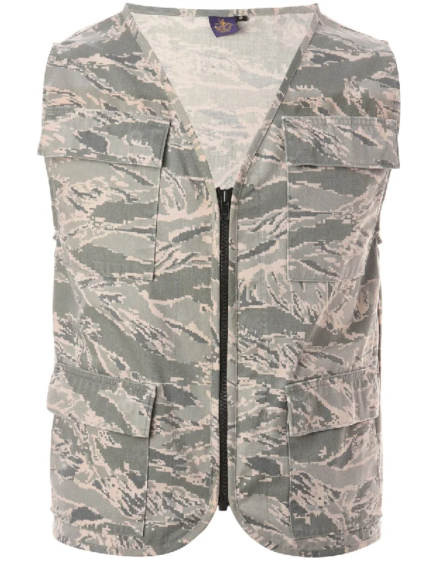 Reworked Jeff Camo Fisherman Jacket - S Hooded Jacket Caped Jacket Shawl Collar Jacket