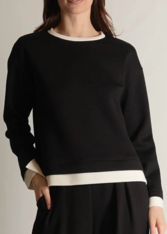 Annie Modal Contrast Sweater Transparent Opaque Sheer