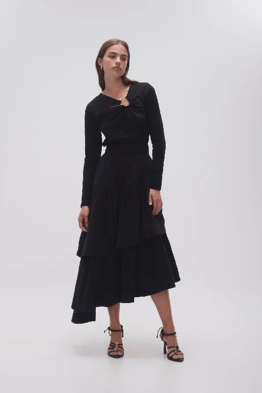 Interlace Midi Skirt belted skirt waist