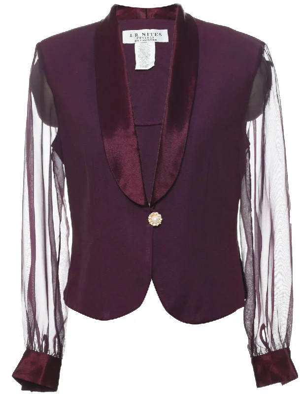 Purple Sheer Evening Jacket - M Wool Jacket Cashmere Jacket Tweed Jacket