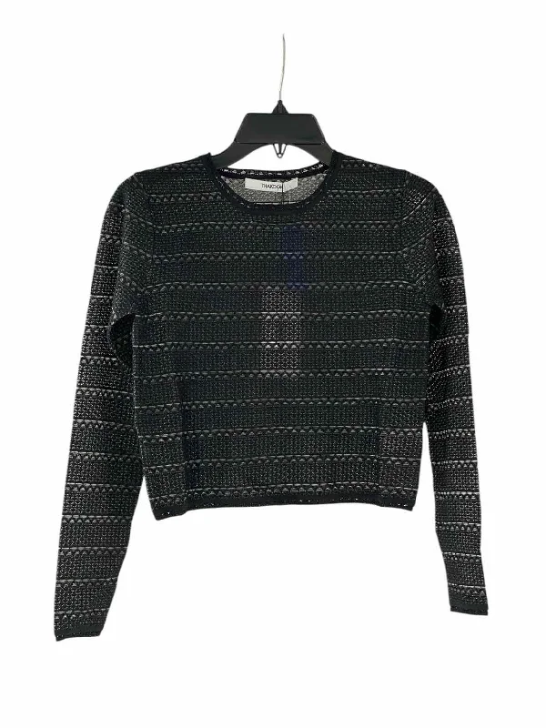 Thakoon Size XS Black Sweater Glossy Satin Silk