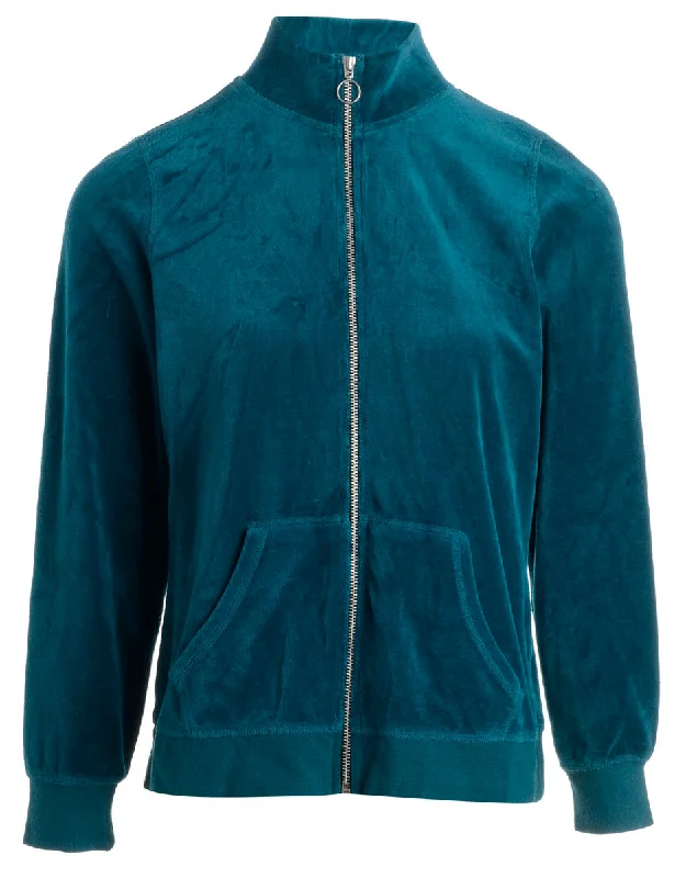 Reworked High Neck Velour Track Jacket - S Lace Jacket Ribbed Jacket Sequined Jacket