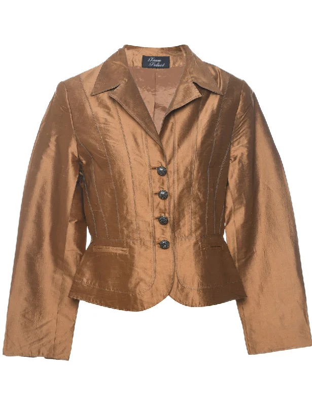 Silk Evening Jacket - M Toggled Jacket Drawstring Jacket Belted Jacket