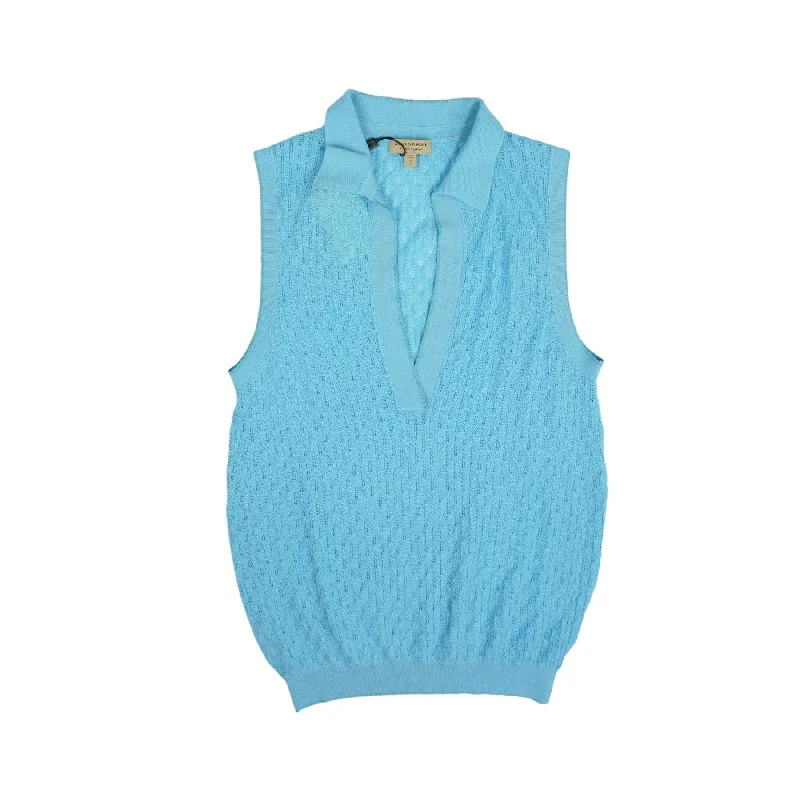 Burberry Sweater Vest - Women's S Zippered Front Buttoned Front Snap Front