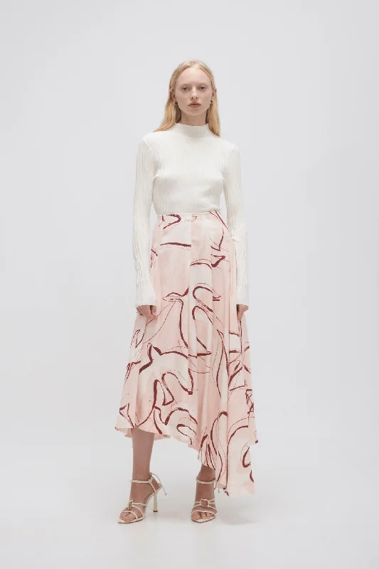 Jeanne Dipped Midi Skirt tiered skirt playful