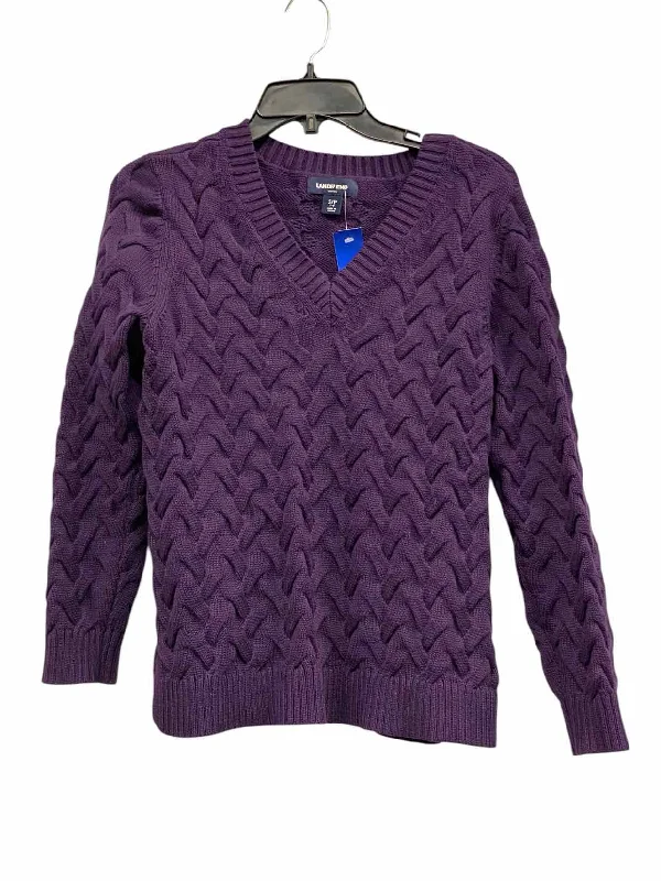 Lands End Size S Purple Sweater Elegant Classic Vintage
