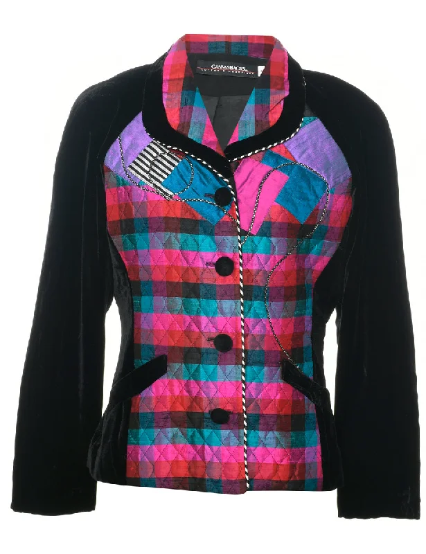 Silk Patchwork Evening Jacket - M Cotton Jacket Linen Jacket Terry Jacket
