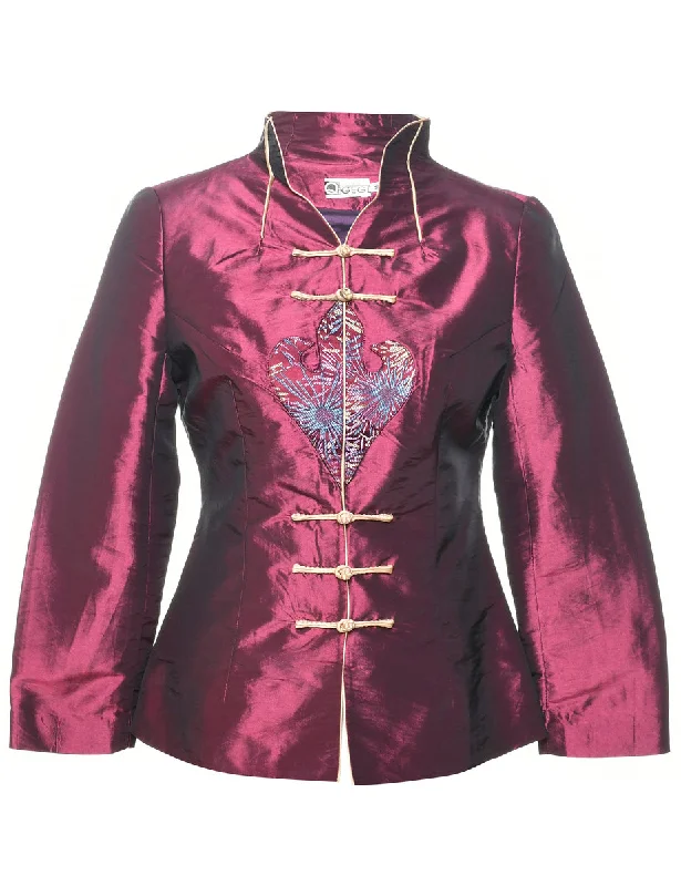 Silk Evening Jacket - M Tailored Jacket Straight Jacket A-Line Jacket