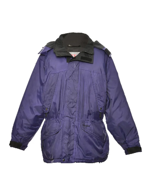 Purple & Black Two-Tone Mountaineering Jacket - L Print Jacket Jacquard Jacket Patchwork Jacket