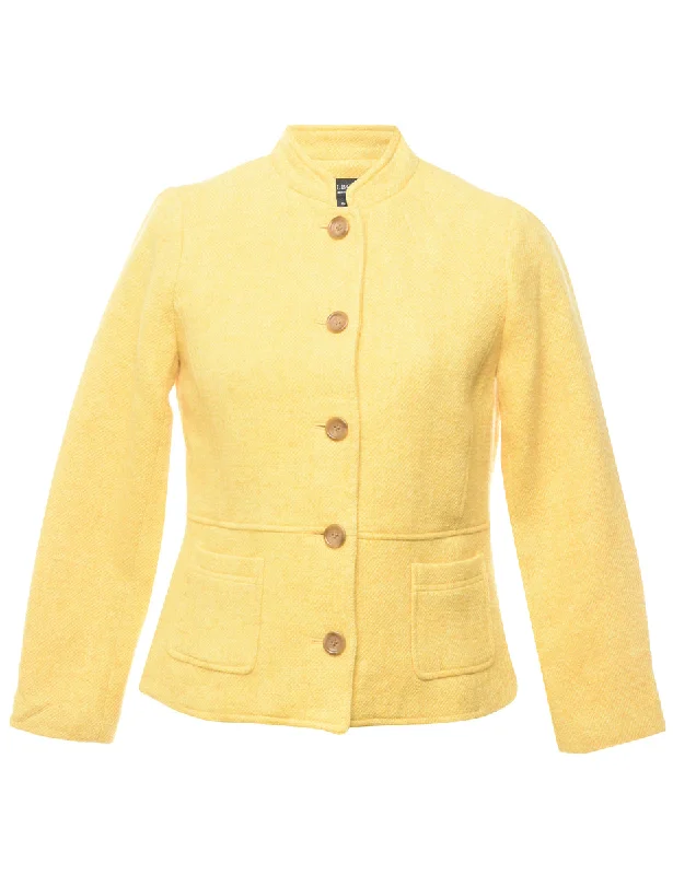 Petites Yellow Jacket - M V-Neck Jacket Boat Neck Jacket Square Neck Jacket