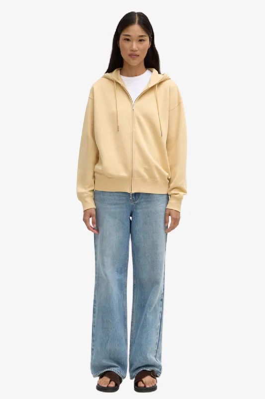 Assembly Label - Lousia Hooded Zip Sweater - Chamomile Lace Blend Ribbed Blend Corduroy Blend