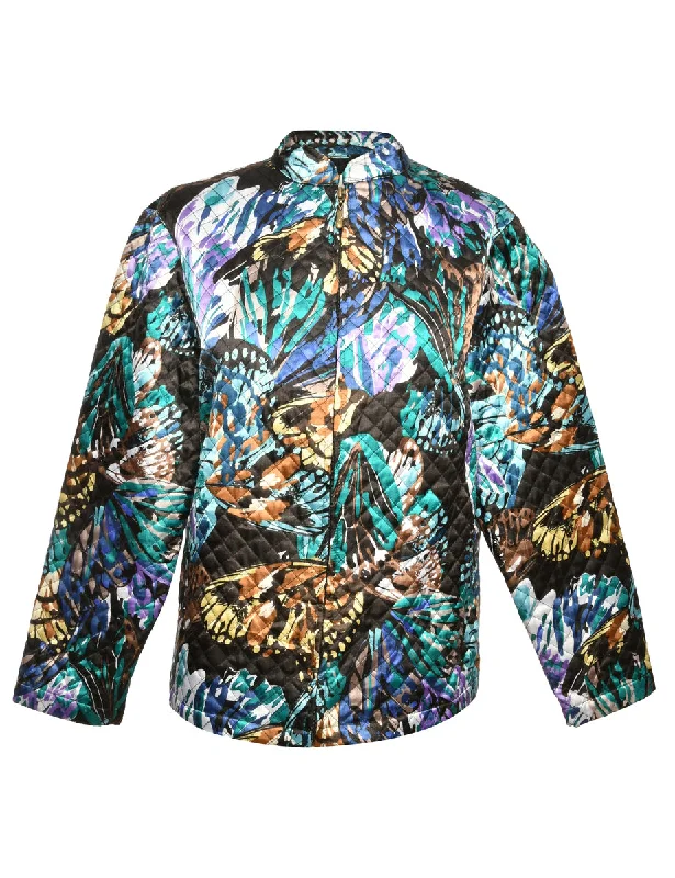 Printed Multi-Color Jacket - L Fleece Jacket Down Jacket Parka
