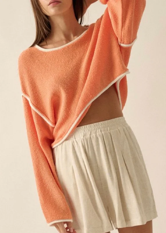 Life's a Peach Sweater Zippered Buttoned Snapped