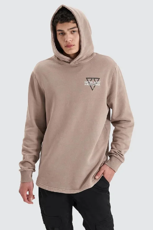 Void Hooded Dual Curved Sweater Pigment Bark Zippered Front Buttoned Front Snap Front
