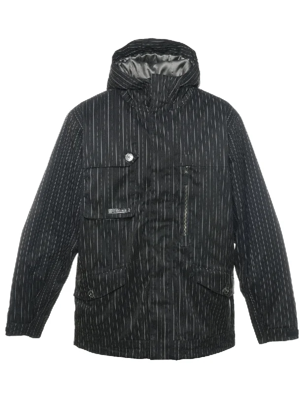 Pinstriped Mountaineering Jacket - XL Front Pockets Side Pockets Patch Pockets