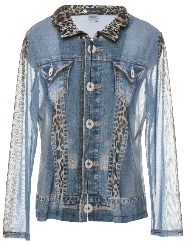 Sheer Effect Jacket - L Satin Fabric Silk Fabric Chiffon Fabric
