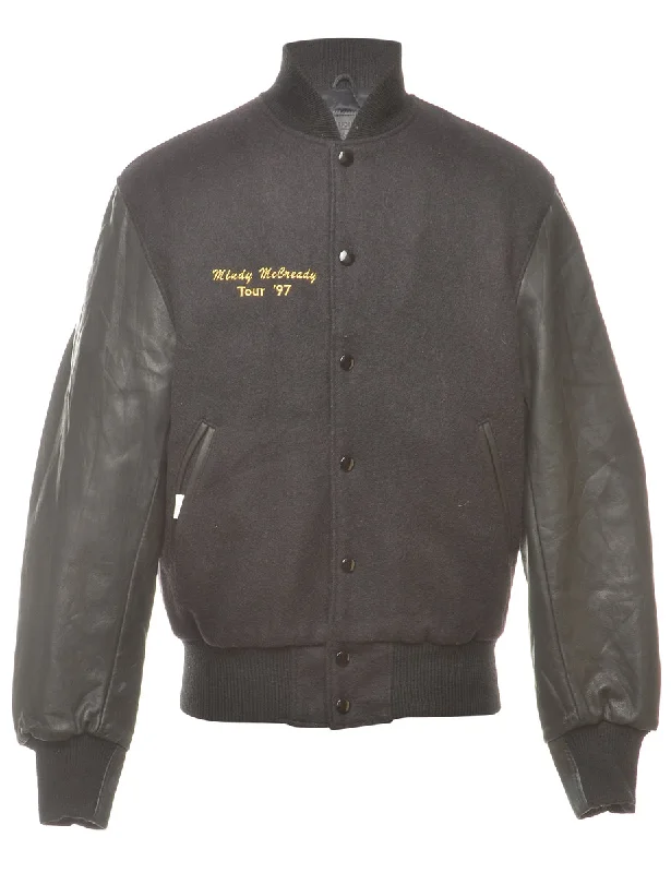 Popper Front Team Jacket - M Welt Pockets Slit Pockets Flap Pockets
