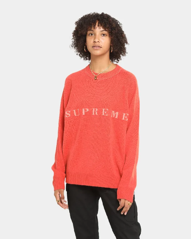 Supreme Stone Washed Sweater Red Terry Terry Cloth Terry Knit