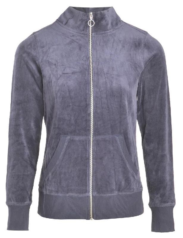 Reworked High Neck Velour Track Jacket - S Striped Jacket Polka Dot Jacket Floral Jacket